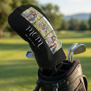 Mom hat Modern Bold Script Schwarz 3 Foto eingeric Golf Headcover