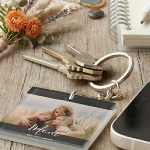 Mom hat modernes elegantes Skriptfoto erstellt  Schlüsselanhänger