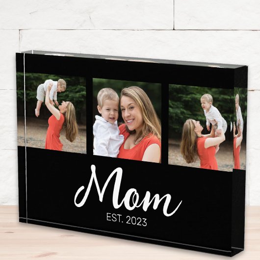 Mom hat modernes fettes Skript Schwarz 3 Foto eing
