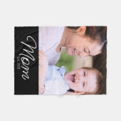 Mom hat modernes schwarzes Skript-Foto eingerichte Fleecedecke (Vorderseite (Horizontal))