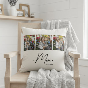Mom hat Skript 3 Foto Weiß erstellt Kissen