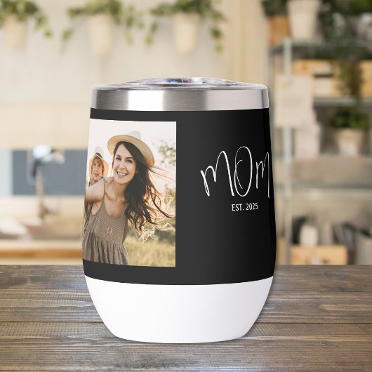 Mom hat Skript Schwarz 2 Foto eingerichtet