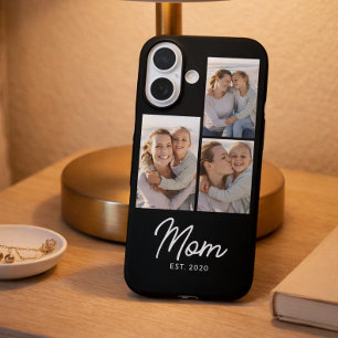Mom hat Skript Schwarz 3 Foto eingerichtet iPhone 16 Hülle