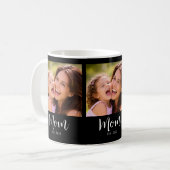 Mom hat Skript Schwarz 3 Foto eingerichtet Kaffeetasse (Vorderseite Links)