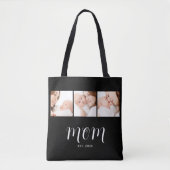 Mom hat Skript Schwarz 3 Foto eingerichtet Tasche (Vorderseite)