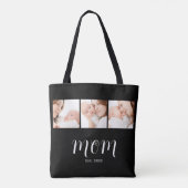 Mom hat Skript Schwarz 3 Foto eingerichtet Tasche (Rückseite)