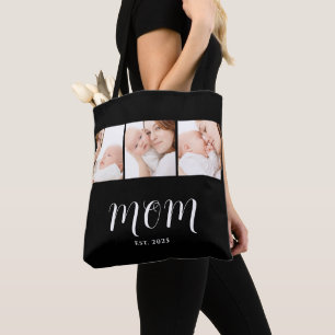 Mom hat Skript Schwarz 3 Foto eingerichtet Tasche