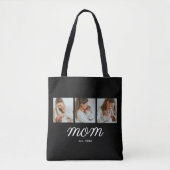 Mom hat Skript Schwarz 3 Foto eingerichtet Tasche (Vorderseite)