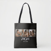 Mom hat Skript Schwarz 3 Foto eingerichtet Tasche (Vorderseite)