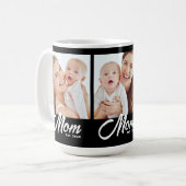 Mom hat Skript Schwarz 3 Foto Kaffeetasse (Vorderseite Links)