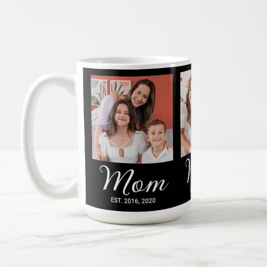 Mom hat Skript Schwarz 3 Foto Kaffeetasse (Links)