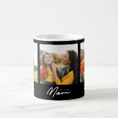 Mom hat Skript Schwarz 3 Foto Kaffeetasse (Mittel)
