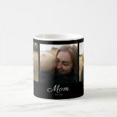 Mom hat Skript Schwarz 3 Foto Kaffeetasse (Mittel)