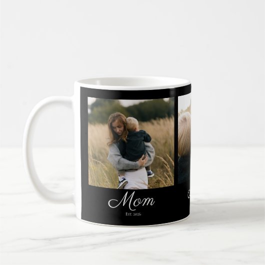 Mom hat Skript Schwarz 3 Foto Kaffeetasse (Links)