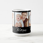 Mom hat Skript Schwarz 3 Foto Kaffeetasse (Mittel)