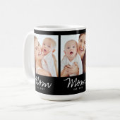 Mom hat Skript Schwarz 3 Foto Kaffeetasse (Vorderseite Links)