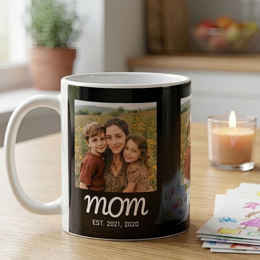 Mom hat Skript Schwarz 3 Foto Kaffeetasse