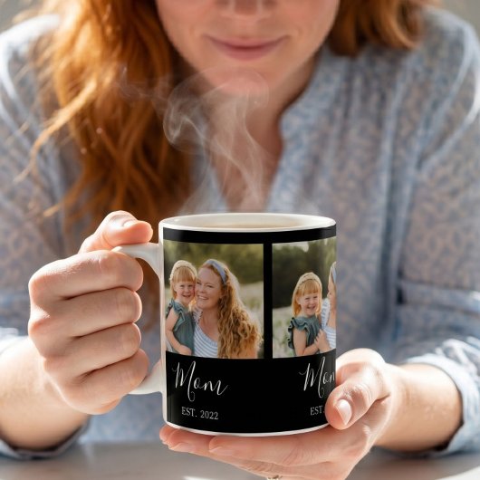 Mom hat Skript Schwarz 3 Foto Kaffeetasse