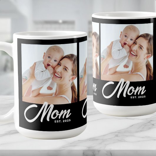 Mom hat Skript Schwarz 3 Foto Kaffeetasse