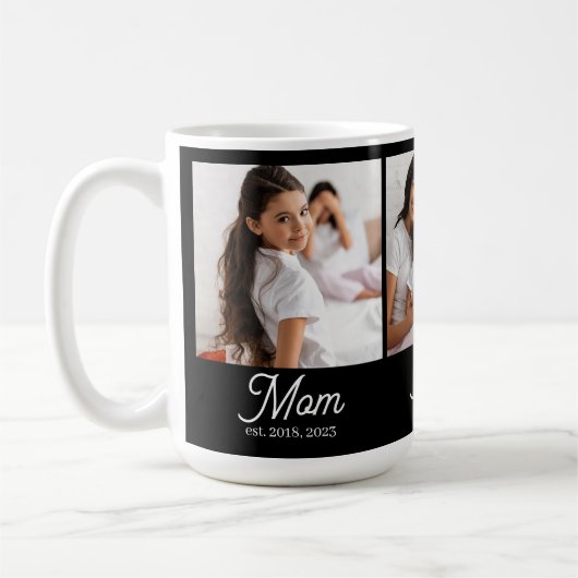 Mom hat Skript Schwarz 3 Foto Kaffeetasse (Links)