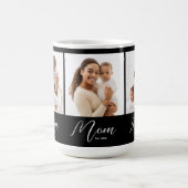 Mom hat Skript Schwarz 3 Foto Kaffeetasse (Mittel)