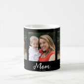 Mom hat Skript Schwarz 3 Foto Kaffeetasse (Mittel)