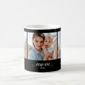 Mom hat Skript Schwarz 3 Foto Kaffeetasse (Mittel)