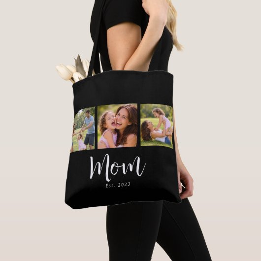 Mom hat Skript Schwarz 3 Foto Tasche (Von Nahem)