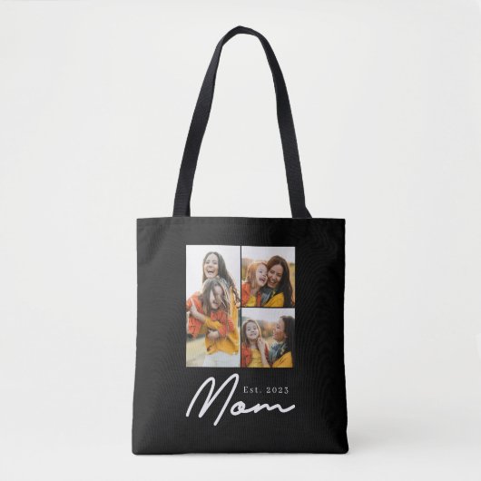 Mom hat Skript Schwarz 3 Foto Tasche (Vorderseite)
