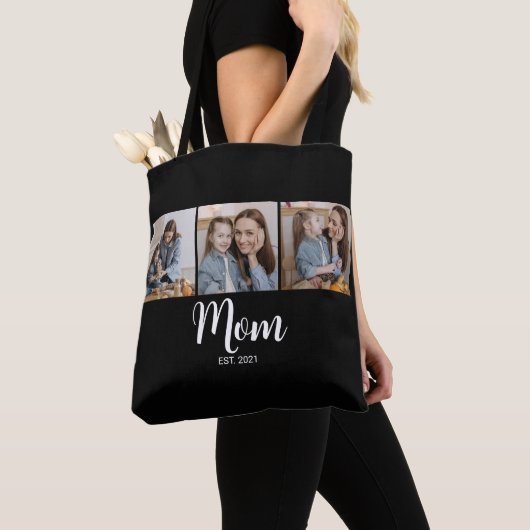 Mom hat Skript Schwarz 3 Foto Tasche (Von Nahem)