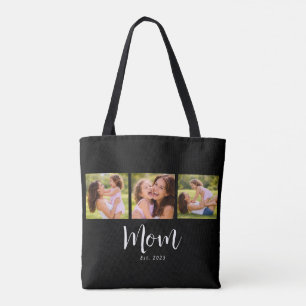 Mom hat Skript Schwarz 3 Foto Tasche