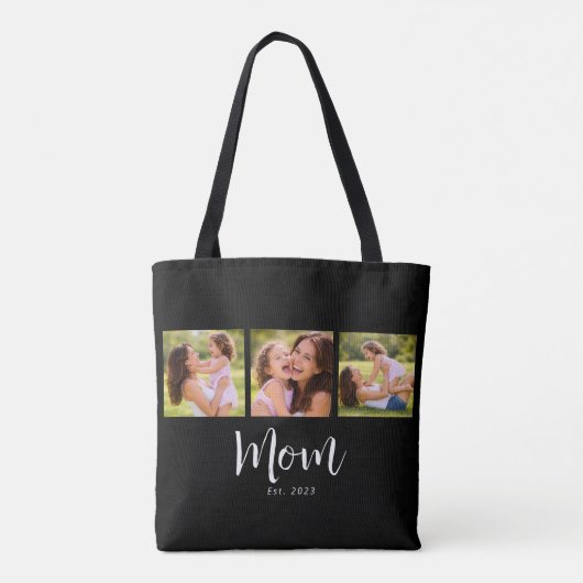 Mom hat Skript Schwarz 3 Foto Tasche (Rückseite)