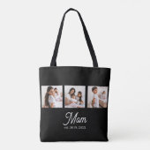 Mom hat Skript Schwarz 3 Foto Tasche (Rückseite)