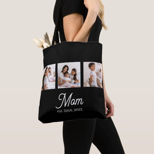 Mom hat Skript Schwarz 3 Foto Tasche (Von Nahem)