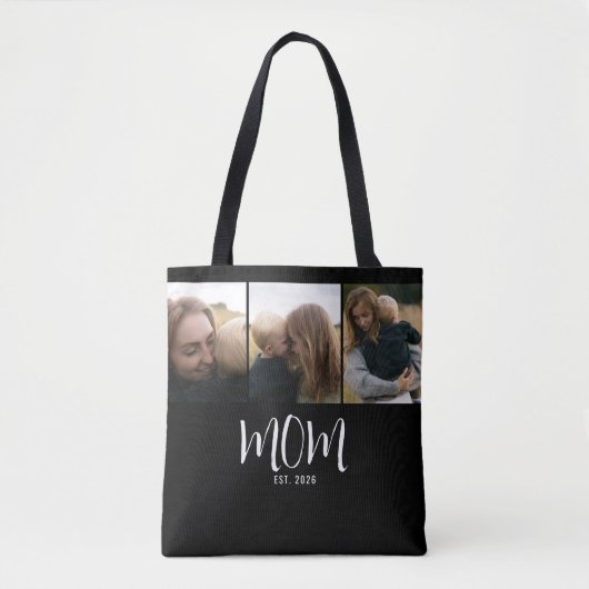 Mom hat Skript Schwarz 3 Foto Tasche (Vorderseite)