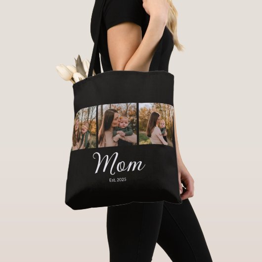 Mom hat Skript Schwarz 3 Foto Tasche (Von Nahem)
