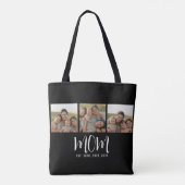 Mom hat Skript Schwarz 3 Foto Tasche (Rückseite)
