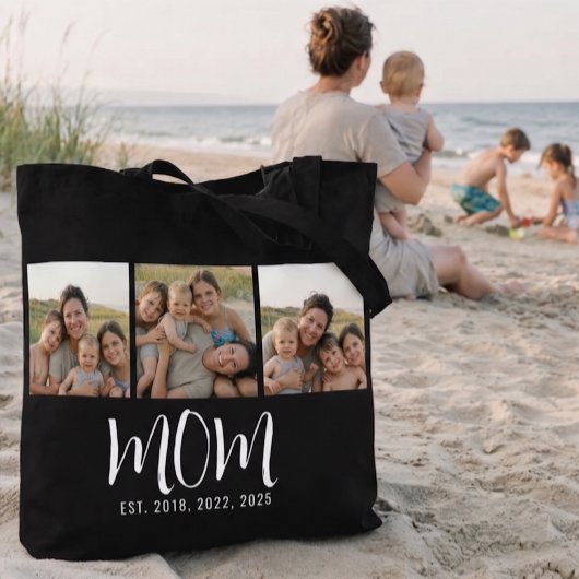 Mom hat Skript Schwarz 3 Foto Tasche
