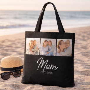 Mom hat Skript Schwarz 3 Foto Tasche