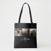 Mom hat Skript Schwarz 3 Foto Tasche (Vorderseite)