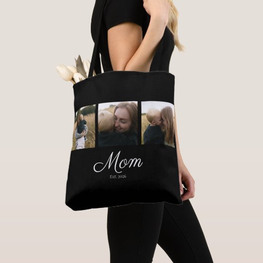 Mom hat Skript Schwarz 3 Foto Tasche (Von Nahem)