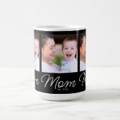 Mom hat Skript Schwarz Foto erstellt Kaffeetasse (Mittel)