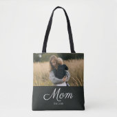 Mom hat Skript Schwarz Foto Tasche (Vorderseite)