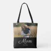 Mom hat Skript Schwarz Foto Tasche (Rückseite)