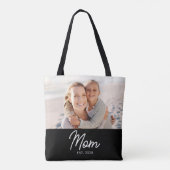 Mom hat Skript Schwarz Foto Tasche (Rückseite)
