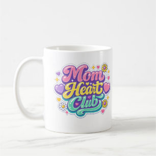 Mom Heart Club Retro Groovy Floral Kaffeetasse