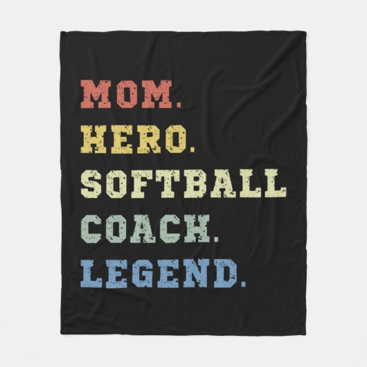 Mom hero softball coach legend fleecedecke (Vorderseite)