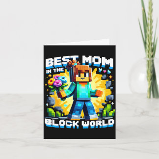 Mom in the block world pixel gaming mother day karte