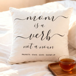 Mom Is a Verb Family Photo Collage Mother Keepsake Kissen