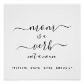 Mom Is a Verb Not a Noun Mother Keepsake Poster (Vorderseite)